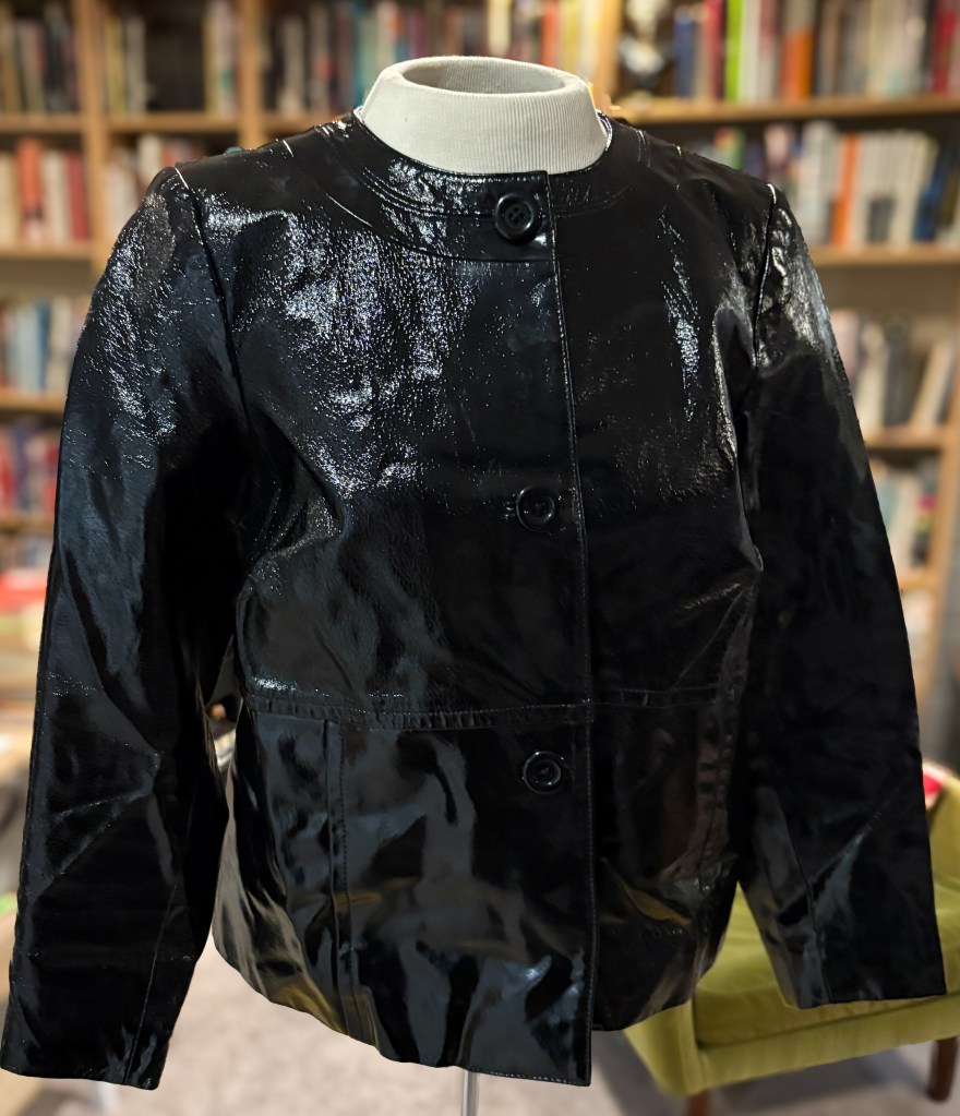 A black leather jacket. 